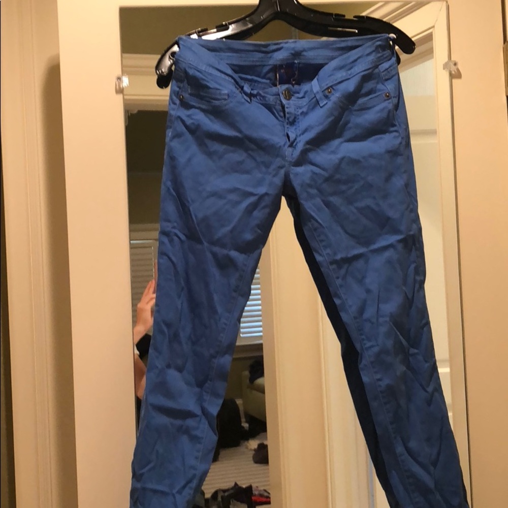 Bright blue jeans
